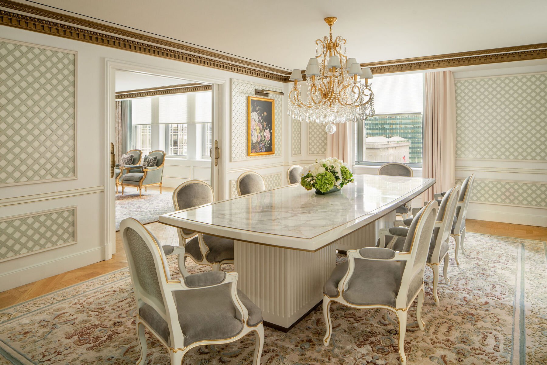 elegant dinning area in the Waldorf Suite dining room Waldorf Astoria New York